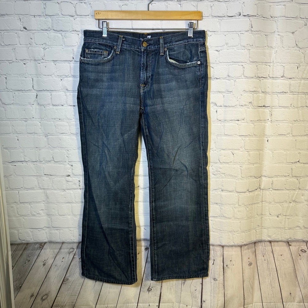 7 For All Mankind Standard‎ Bootcut Leg Jeans Mens 33 Dark Wash Denim Country